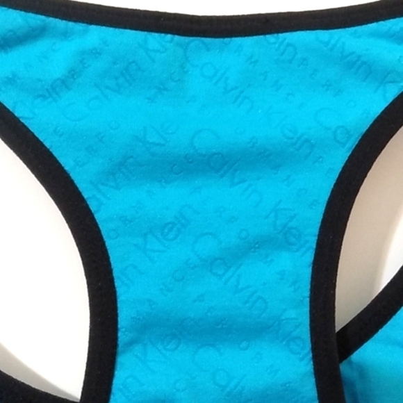 CALVIN KLEIN TURQUOISE  REVERSIBLE RACER-BACK  SPORTS BRA SIZE LARGE NWT - Picture 3 of 5
